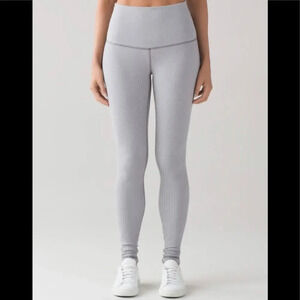 Lululemon Wunder Under Hi Rise White Herringbone 6